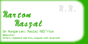 marton maszal business card